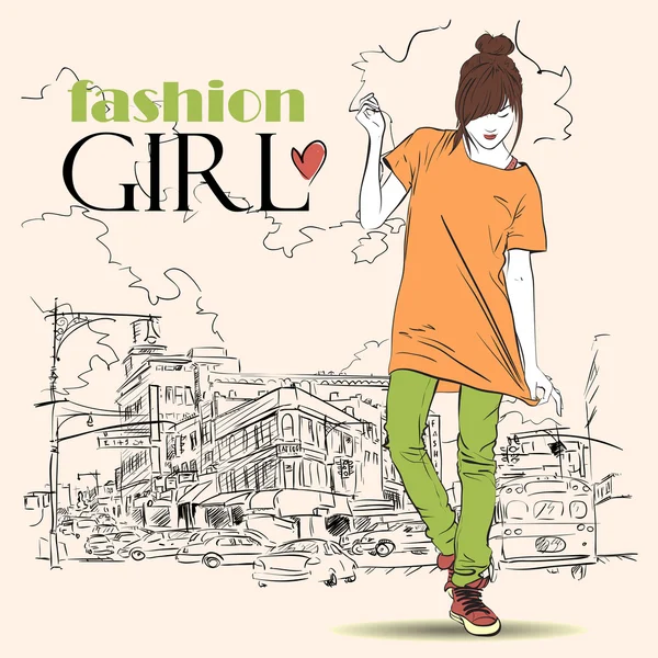 Fashion girl — Stock Vector