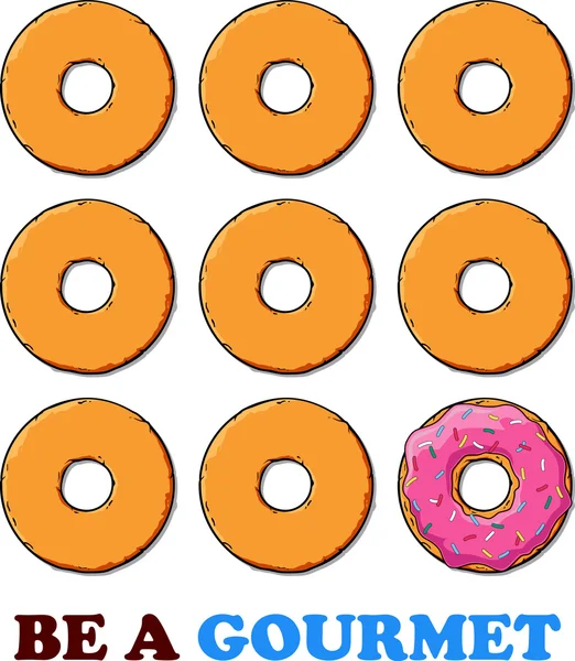 Tarjeta vectorial con rosquillas y texto . — Archivo Imágenes Vectoriales