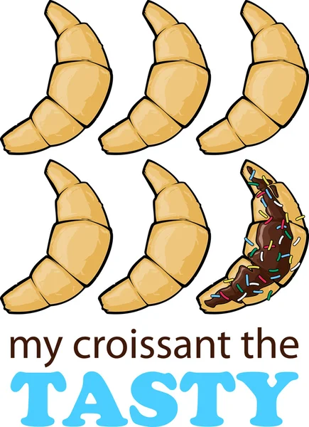 Vektorkarte mit Croissants und Text. — Stockvektor