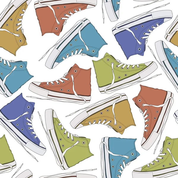 Sneakers naadloze textuur — Stockvector