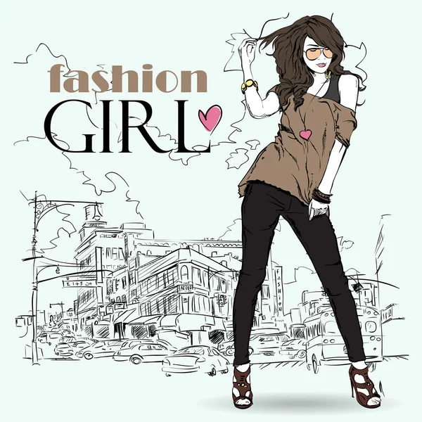 Fashion girl — Stock Vector