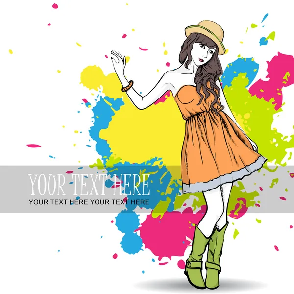 Fashion girl — Stock Vector