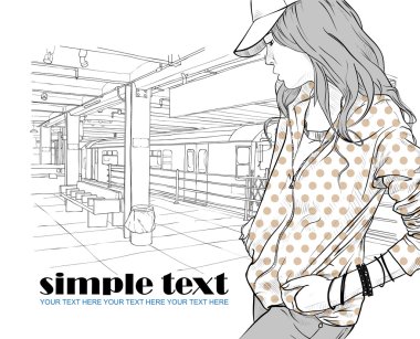 metroya istasyonunda kız moda