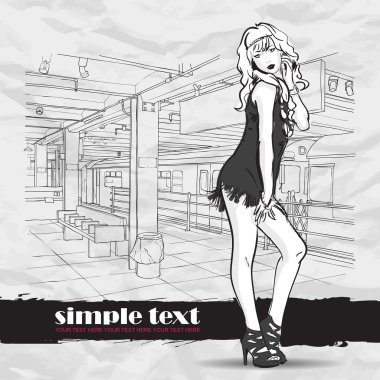 metroya istasyonunda kız moda