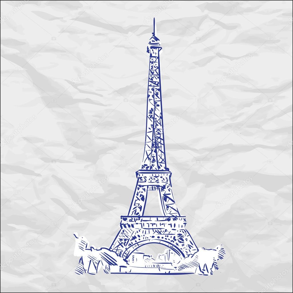 Vector illustration with eiffel tower.