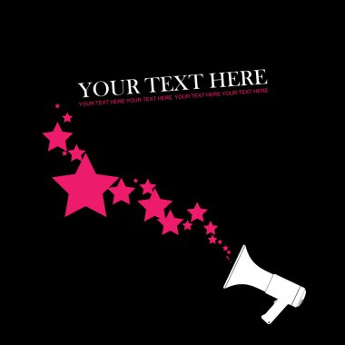 megafon ve yıldız tasarlamak vektör çizimi.