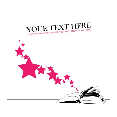 tasarlamak vektör çizim ile açık kitap ve yıldız.