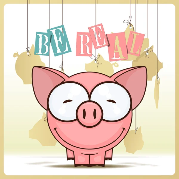Cute cartoon pork — Stock Vector