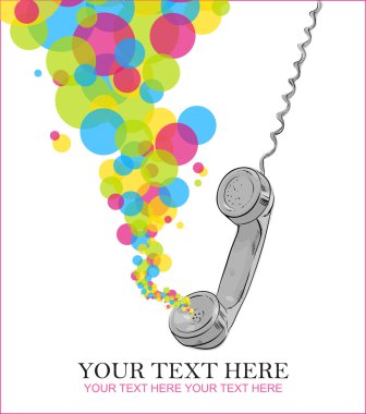 retro telefon ve balon ile tasarlamak vektör çizim