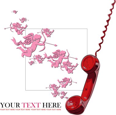 letefonny tüp ve cupids tasarlamak vektör çizim.