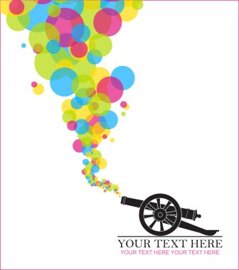 tasarlamak vektör çizim ile eski topçu silahı ve balon.
