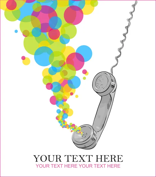 Abstract vector illustration with retro telephone and balloons — Stock Vector