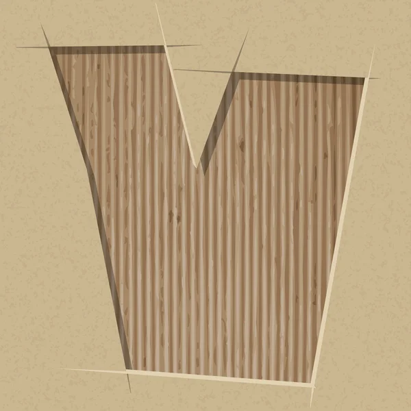 La carta cortada en el cartón. Alfabeto de papel vectorial — Archivo Imágenes Vectoriales
