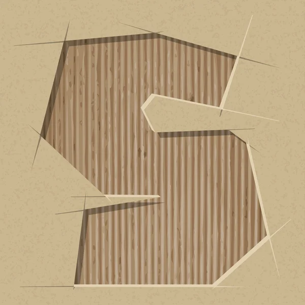 Lettre découpée sur un carton. Alphabet papier vectoriel — Image vectorielle