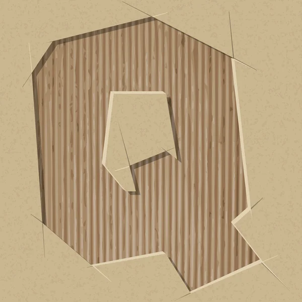 Brief uitgesneden op een karton. vector papier alfabet — Stockvector