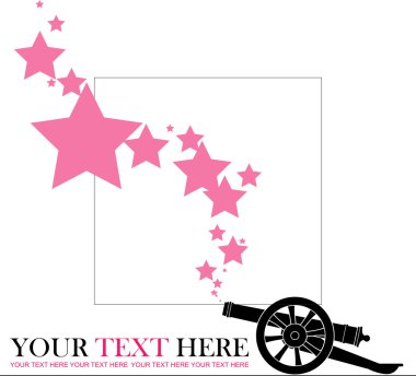 tasarlamak vektör çizim ile eski topçu silahı ve yıldız