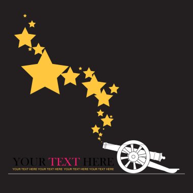 tasarlamak vektör çizim ile eski topçu silahı ve yıldız