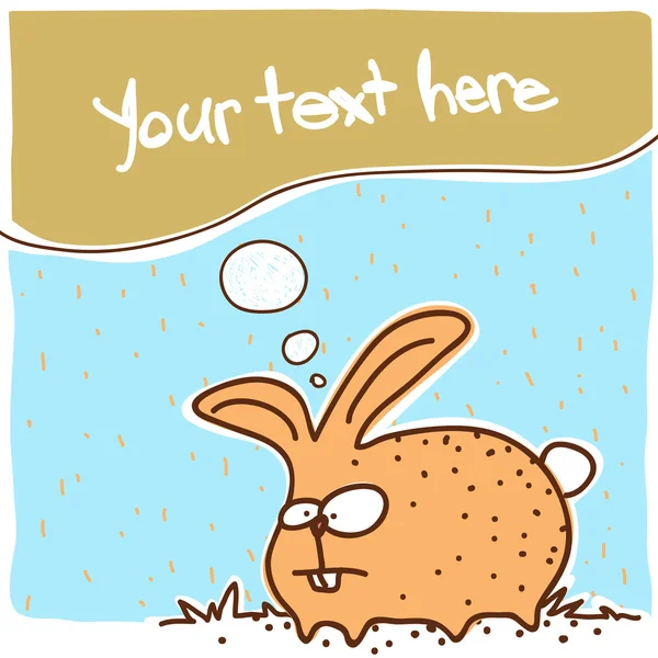 Vector illustration of funny cartoon rabbit character. — Stock Vector