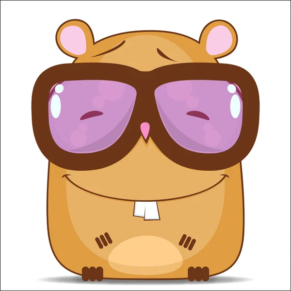 Vector illustration with funny cartoon hamster character. — Stock Vector