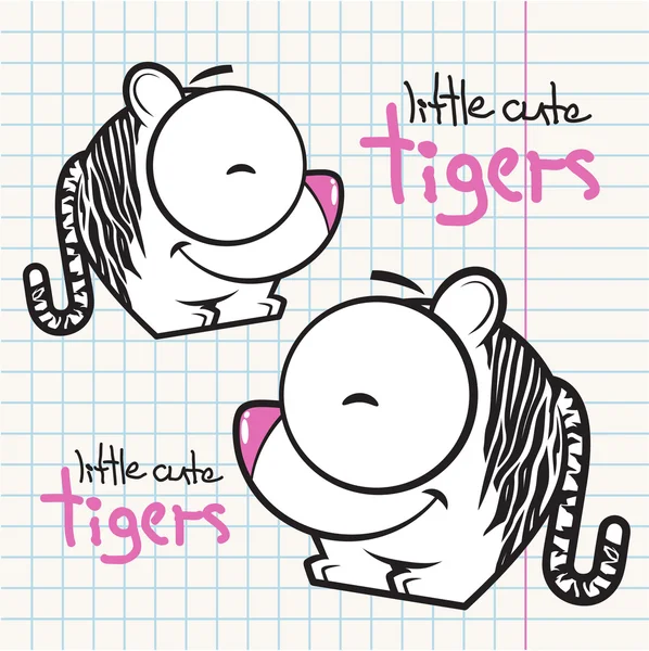 Vektor illustration med roliga seriefiguren tiger. — Stock vektor