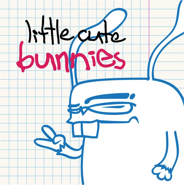 Vectorillustratie met grappige cartoon bunny karakter. — Stockvector