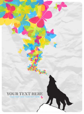 Kurt ve kelebekler tasarlamak vektör çizim.