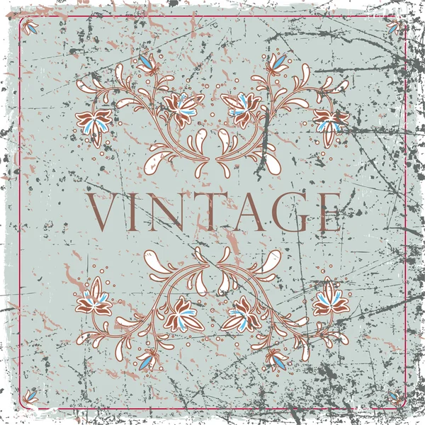 Vintage fond floral rayé — Image vectorielle
