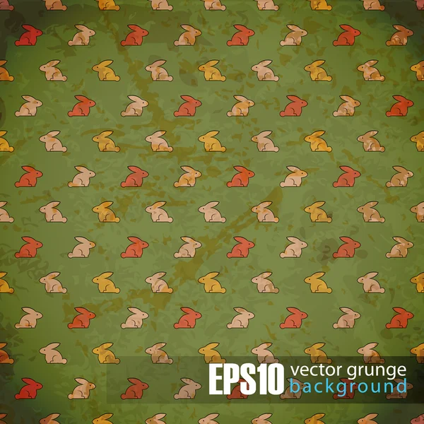 EPS10 sfondo vintage con conigli — Vettoriale Stock