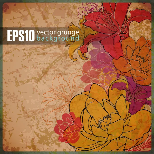 Eps10 vintaje floralen Hintergrund — Stockvektor