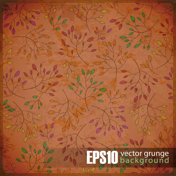 Vintage fondo floral rayado — Vector de stock