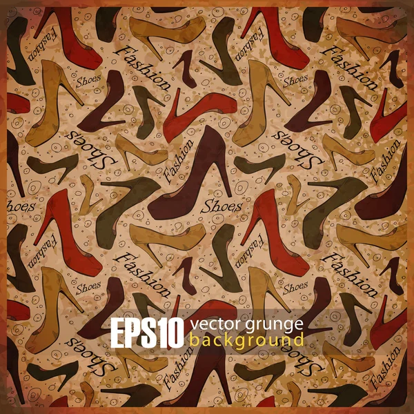 EPS10 vintage background with footwear — Stock Vector