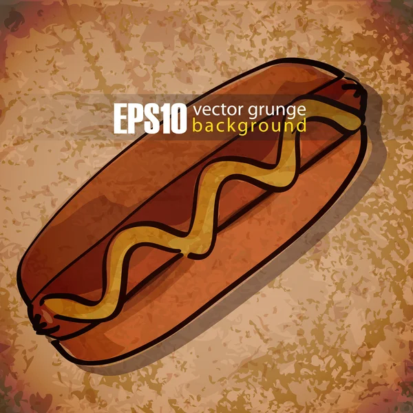 Eps10 Vintage Hintergrund mit Hot Dog — Stockvektor