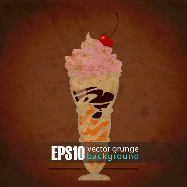 EPS10 fundo vintage com milkshake — Vetor de Stock