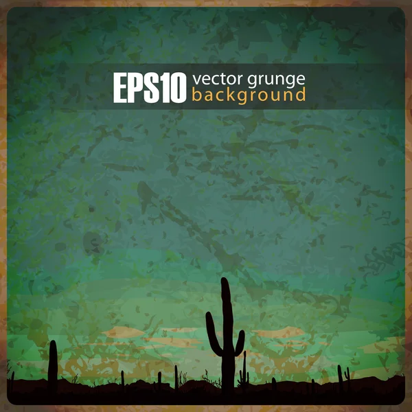 EPS10 fundo vintage com deserto mexicano nascer do sol — Vetor de Stock