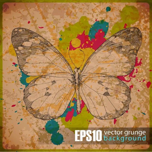 EPS10 vintage background with butterfly Royalty Free Stock Illustrations