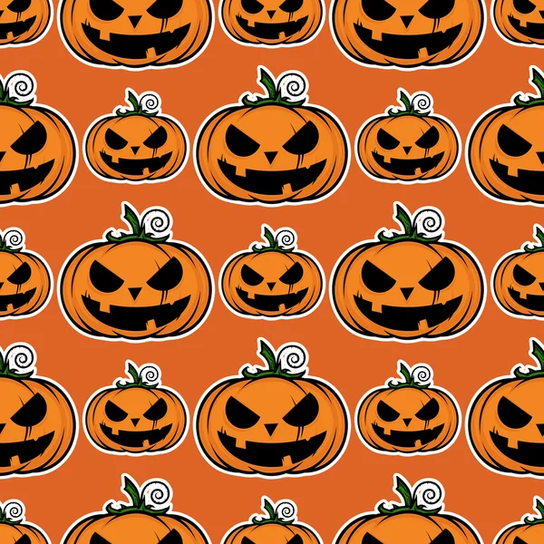 Seamless texture with halloween pumpkin — Stock Vector