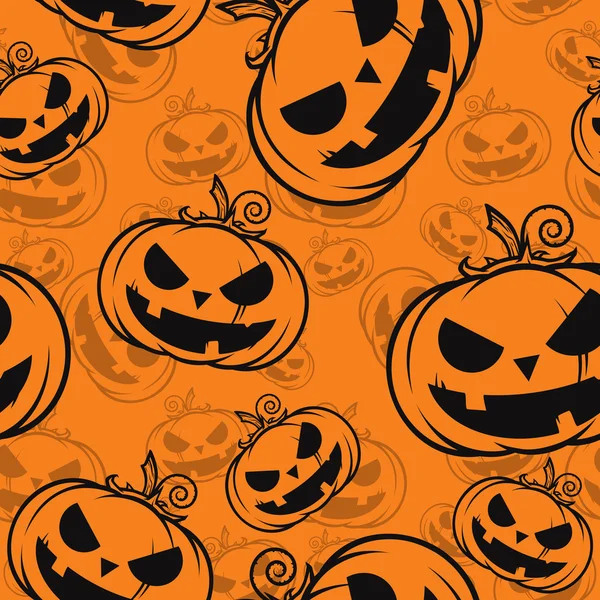 Seamless texture with halloween pumpkin — Stock Vector