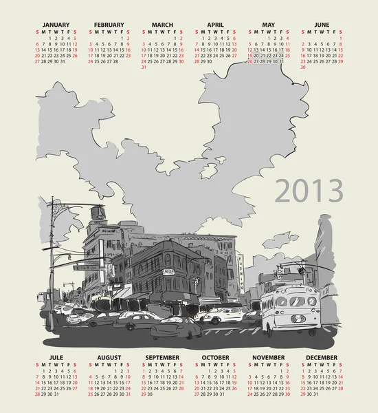 Wektor gród ilustracja kalendarz 2013 — Wektor stockowy