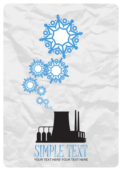 Illustration vectorielle abstraite des flocons d'usine et de neige . — Image vectorielle