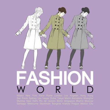 vektör tasarlamak tatlı moda kız.