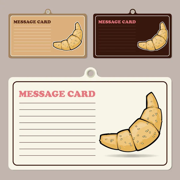 Set of vector message cards with cartoon donuts. — Stock Vector
