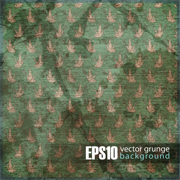 EPS10 sfondo vintage con uccelli — Vettoriale Stock
