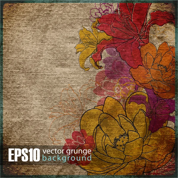 Eps10 vintage floral achtergrond — Stockvector