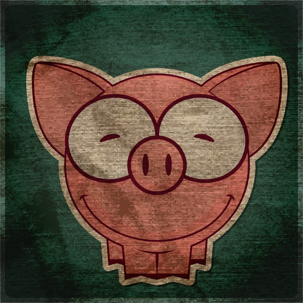 Eps10 tło z kreskówki świnka — Wektor stockowy