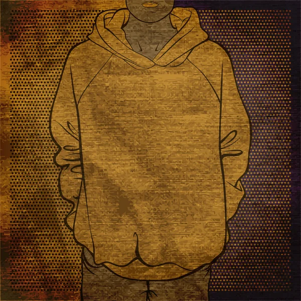 Eps10 vintage achtergrond met sweatshirt — Stockvector