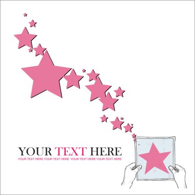 el ve yıldız içinde sayfa. tasarlamak vektör çizim