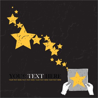 el ve yıldız içinde sayfa. tasarlamak vektör çizim