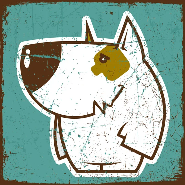 hayvan grunge kartı ile komik karikatür köpek.