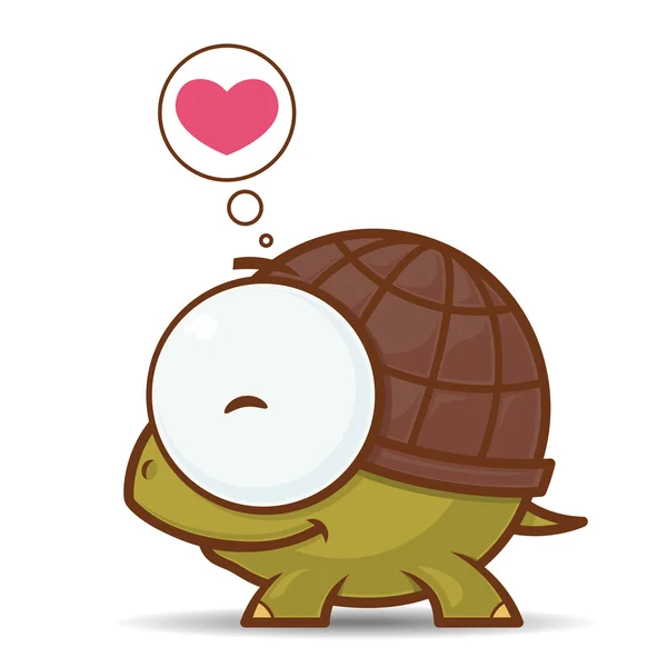 Carte vettoriali con simpatico personaggio tartaruga cartone animato . — Vettoriale Stock