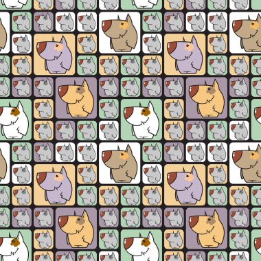 komik karikatür köpekleri ile sorunsuz doku.